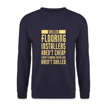 Funny Flooring Installer Quote - Unisex Pullover - Navy - Vorne - Alina (178cm) & Michal (187cm)