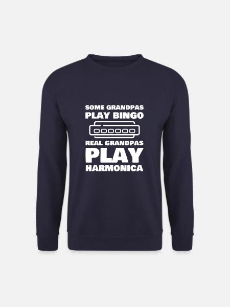 Harmonica Grandpa Funny Harmonica Player - Unisex Sweatshirt - navy