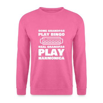 Harmonica Grandpa Funny Harmonica Player - Unisex Pullover - Pink - Vorne