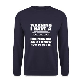 I Have A Harmonica Funny Harmonica Player - Unisex Sweatshirt - navy - Front - Alina (178cm) & Michal (187cm)