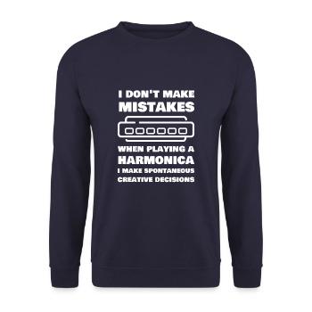 I Don't Make Mistakes When Playing Harmonica - Unisex Sweatshirt - navy - Front - Alina (178cm) & Michal (187cm)