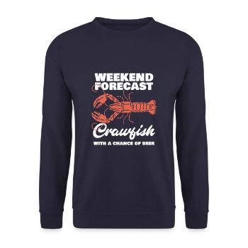 Prévisions du week-end Écrevisses avec une chance de bière - Sweat-shirt Unisexe - marine - Devant - Alina (178cm) & Michal (187cm)