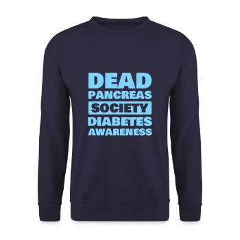 Dead Pancreas Society Diabetes Awareness T1D - Unisex Pullover - Navy - Vorne - Alina (178cm) & Michal (187cm)