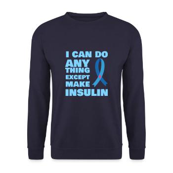 Je peux tout faire sauf l’insuline de type 1 - Sweat-shirt Unisexe - marine - Devant - Alina (178cm) & Michal (187cm)