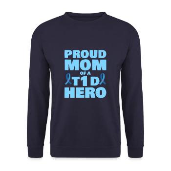 Fière maman d’un héros du DT1 Sensibilisation au diabète de type 1 - Sweat-shirt Unisexe - marine - Devant - Alina (178cm) & Michal (187cm)