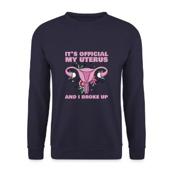 Mon utérus et moi avons rompu l’utérus d’hystérectomie - Sweat-shirt Unisexe - marine - Devant - Alina (178cm) & Michal (187cm)