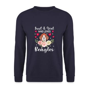 Just A Girl Who Loves Beagles Funny Beagle Dog - Unisex Pullover - Navy - Vorne - Alina (178cm) & Michal (187cm)