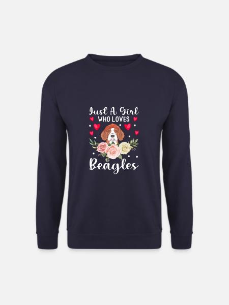 Just A Girl Who Loves Beagles Funny Beagle Dog - Unisex Pullover - Navy