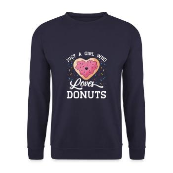 Juste une fille qui aime les beignets drôle de beignet - Sweat-shirt Unisexe - marine - Devant - Alina (178cm) & Michal (187cm)