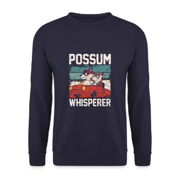 Possum Whisperer Drôle d’Opossum - Sweat-shirt Unisexe - marine - Devant - Alina (178cm) & Michal (187cm)