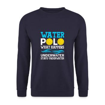 Water polo What happens underwater Stays - Unisex Pullover - Navy - Vorne - Alina (178cm) & Michal (187cm)