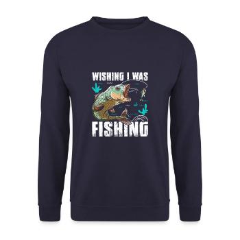 J’aurais aimé pêcher drôle de truite - Sweat-shirt Unisexe - marine - Devant - Alina (178cm) & Michal (187cm)