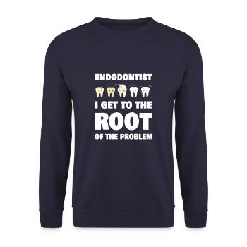 Endodontiste Drôle De Dentiste Racine Du Problème - Sweat-shirt Unisexe - marine - Devant - Alina (178cm) & Michal (187cm)