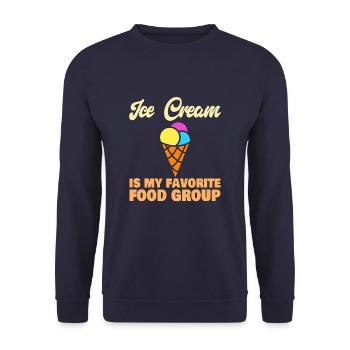 Ice Cream Is My Favorite Food Group Funny Ice - Unisex Pullover - Navy - Vorne - Alina (178cm) & Michal (187cm)