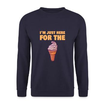 I'm Just Here For The Ice Cream Funny Food Dessert - Unisex Sweatshirt - navy - Front - Alina (178cm) & Michal (187cm)