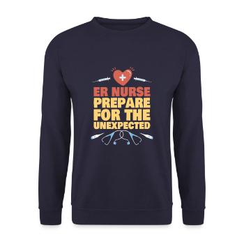ER Nurse Emergency Nurse - Unisex Pullover - Navy - Vorne - Alina (178cm) & Michal (187cm)