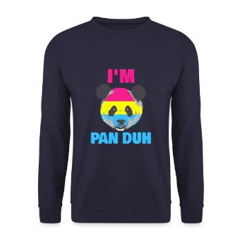 I'm Pan Duh Pansexual Panda LGBT Gay Pride - Unisex Sweatshirt - navy - Front - Alina (178cm) & Michal (187cm)