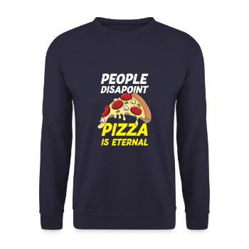Les gens déçoivent Pizza Est Éternelle Drôle Pizza - Sweat-shirt Unisexe - marine - Devant - Alina (178cm) & Michal (187cm)