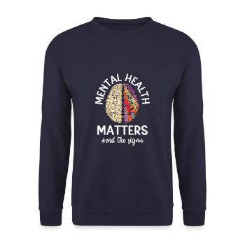Mental Health Matters Mental Awareness - Unisex Sweatshirt - navy - Front - Alina (178cm) & Michal (187cm)