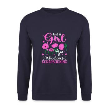 Just A Girl Who Loves Scrapbooking Funny Crafting - Unisex Sweatshirt - navy - Front - Alina (178cm) & Michal (187cm)