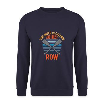 La rivière m’appelle et je dois ramer drôle de rafting - Sweat-shirt Unisexe - marine - Devant - Alina (178cm) & Michal (187cm)