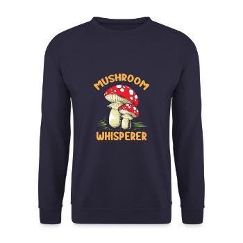 Mushroom Whisperer Mushroom Picking Mycologist - Unisex Sweatshirt - navy - Front - Alina (178cm) & Michal (187cm)