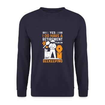 Retirement Plan Beekeeping Funny Beekeeper Honey - Unisex Pullover - Navy - Vorne - Alina (178cm) & Michal (187cm)
