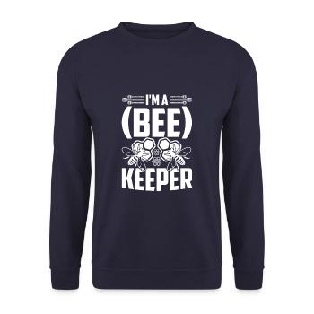 I'm A Beekeeper Funny Honey Bee Bumble Bee - Unisex Pullover - Navy - Vorne - Alina (178cm) & Michal (187cm)