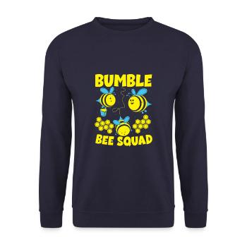 Bumble Bee Squad Funny Beekeeper Insect Lover - Unisex Pullover - Navy - Vorne - Alina (178cm) & Michal (187cm)