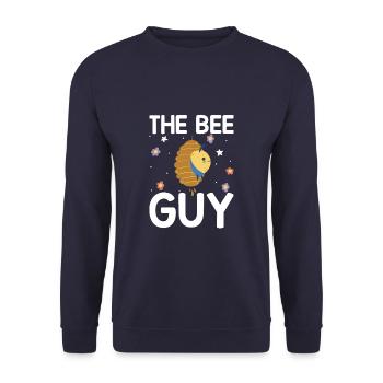 The Bee Guy Funny Beekeeper Beekeeping - Unisex Pullover - Navy - Vorne - Alina (178cm) & Michal (187cm)