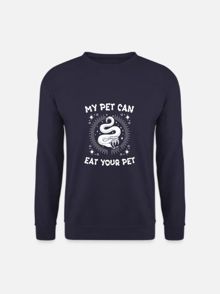 Met Pet Can Eat Your Pet Funny Snake Owner - Unisex Pullover - Navy