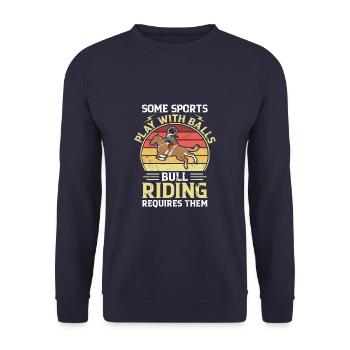 Drôle d’équitation de taureaux nécessite des balles Bull Rider - Sweat-shirt Unisexe - marine - Devant - Alina (178cm) & Michal (187cm)