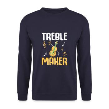Treble Maker Drôle violoniste - Sweat-shirt Unisexe - marine - Devant - Alina (178cm) & Michal (187cm)