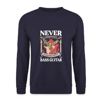 Non sottovalutare mai un vecchio con un basso - Felpa unisex - navy - Fronte - Alina (178cm) & Michal (187cm)