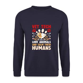 Veterinary Technician Funny Vet Tech - Unisex Pullover - Navy - Vorne - Alina (178cm) & Michal (187cm)