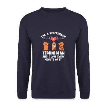 I'm A Veterinary Technician Vet Tech - Unisex Pullover - Navy - Vorne - Alina (178cm) & Michal (187cm)