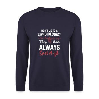 Drôle de cardiologue disant infirmière cardiaque cardiologie - Sweat-shirt Unisexe - marine - Devant - Alina (178cm) & Michal (187cm)