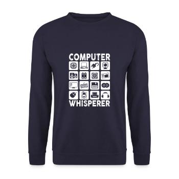 Computer Whisperer IT Tech Support Network - Unisex Sweatshirt - navy - Front - Alina (178cm) & Michal (187cm)