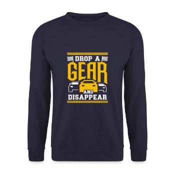 Laissez tomber une vitesse et disparaissez Funny Dirt Track Racing - Sweat-shirt Unisexe - marine - Devant - Alina (178cm) & Michal (187cm)