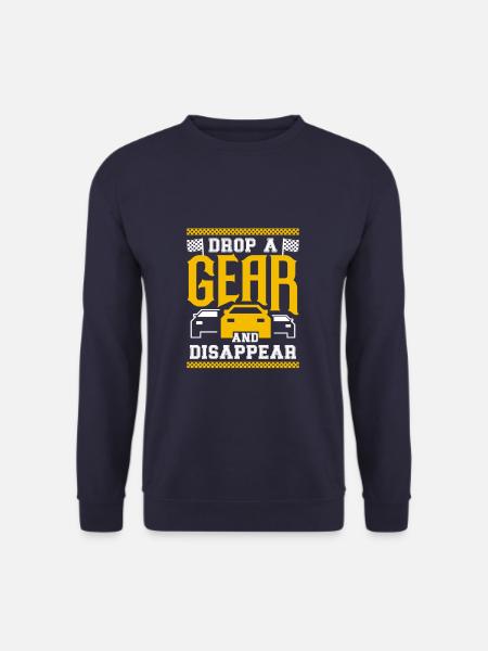 Drop A Gear And Disappear Funny Dirt Track Racing - Unisex Pullover - Navy