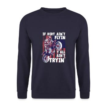 Course de piste de terre drôle si la terre ne vole pas - Sweat-shirt Unisexe - marine - Devant - Alina (178cm) & Michal (187cm)