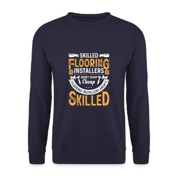 Funny Flooring Installer Quote - Unisex Pullover - Navy - Vorne - Alina (178cm) & Michal (187cm)