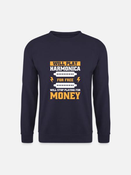 Funny Harmonica Saying Harmonica Player - Unisex Pullover - Navy