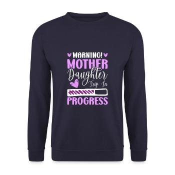 Drôle de voyage en famille entre mère fille - Sweat-shirt Unisexe - marine - Devant - Alina (178cm) & Michal (187cm)