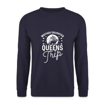 Mother Daughter Trip Funny Matching Vacation - Unisex Sweatshirt - navy - Front - Alina (178cm) & Michal (187cm)