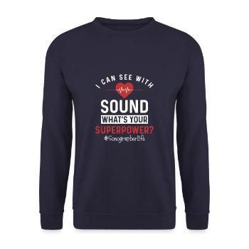 Sonographer I Can See With Sound Funny Sonography - Unisex Sweatshirt - navy - Front - Alina (178cm) & Michal (187cm)