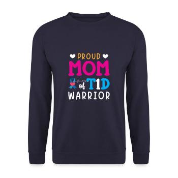 Proud Mama T1D Warrior Diabetes Type 1 Awareness - Sweat-shirt Unisexe - marine - Devant - Alina (178cm) & Michal (187cm)