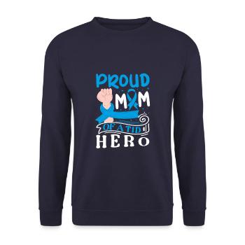 Fière maman d’un héros du DT1 Sensibilisation au diabète de type 1 - Sweat-shirt Unisexe - marine - Devant - Alina (178cm) & Michal (187cm)