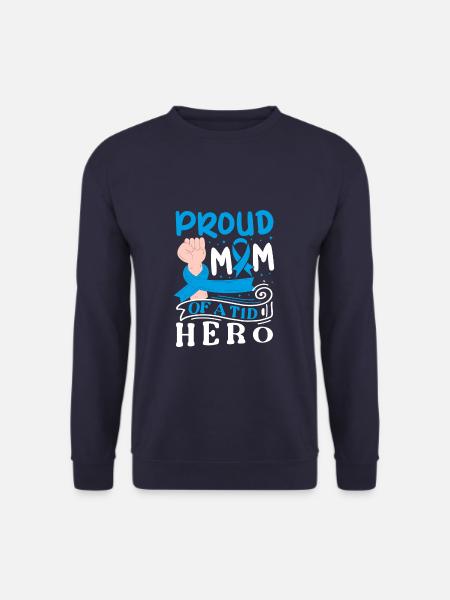 Proud Mom Of A T1D Hero Type 1 Diabetes Awareness - Unisex Pullover - Navy