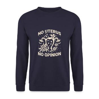 No Uterus No Opinion Hysterectomy Uterus Surgery - Unisex Pullover - Navy - Vorne - Alina (178cm) & Michal (187cm)